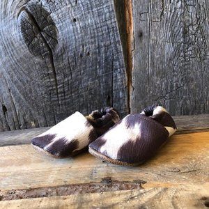 Faux Cow Hide Moccasins for Infants and Toddlers